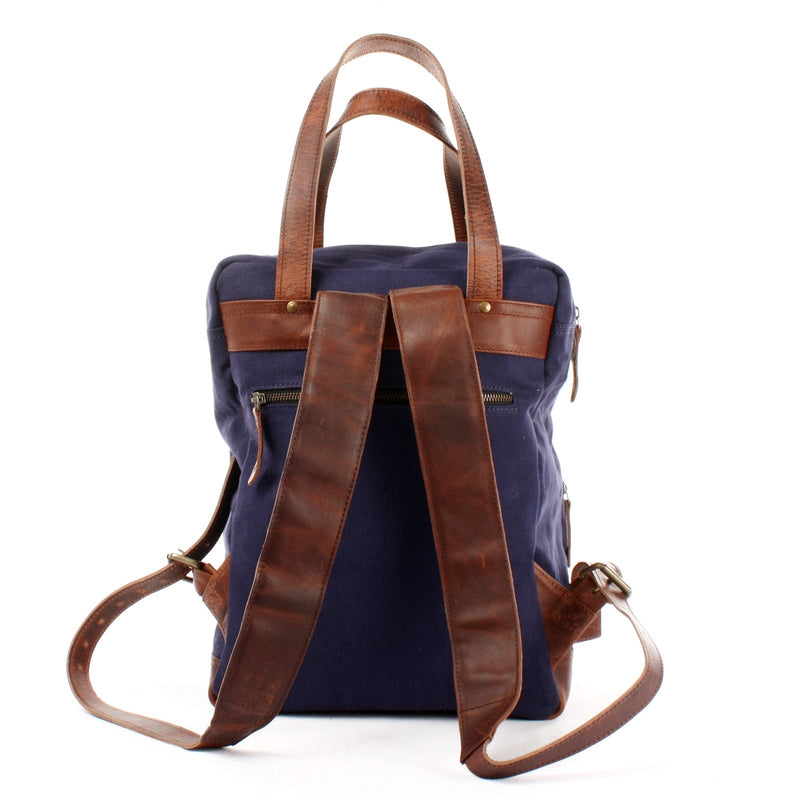 Leconi Canvasrucksack Freizeitrucksack Damen Herren DIN A4 Canvas navy LE1019 Vatertagsangebot
