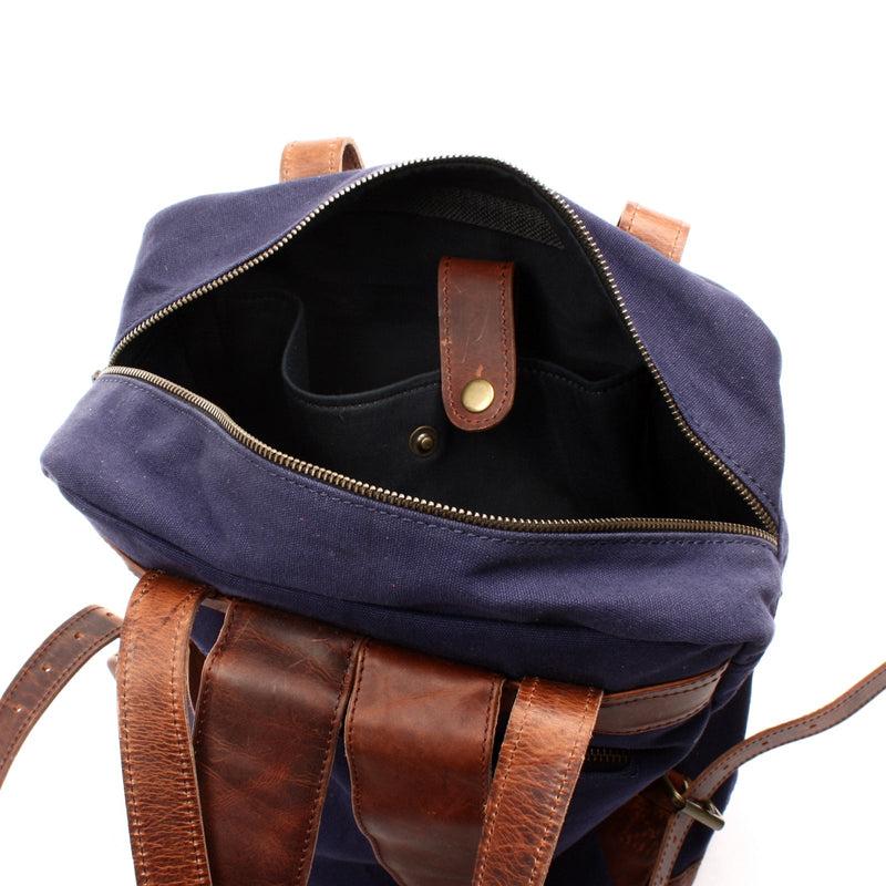 Leconi Canvasrucksack Freizeitrucksack Damen Herren DIN A4 Canvas navy LE1019 Vatertagsangebot