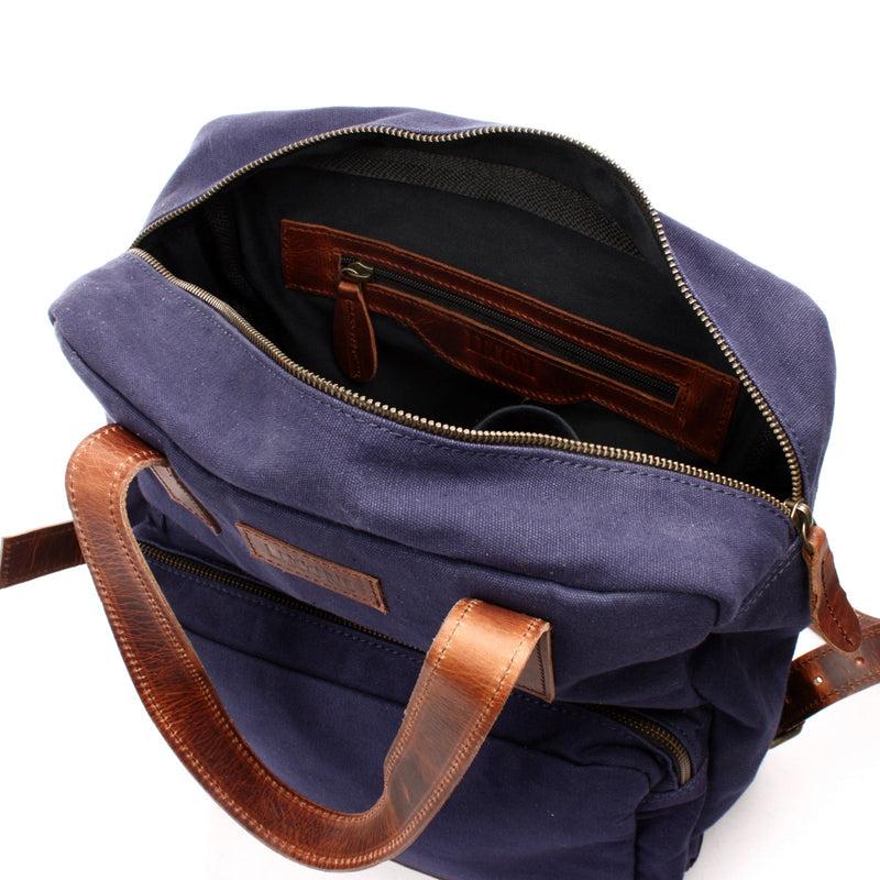 Leconi Canvasrucksack Freizeitrucksack Damen Herren DIN A4 Canvas navy LE1019 Vatertagsangebot