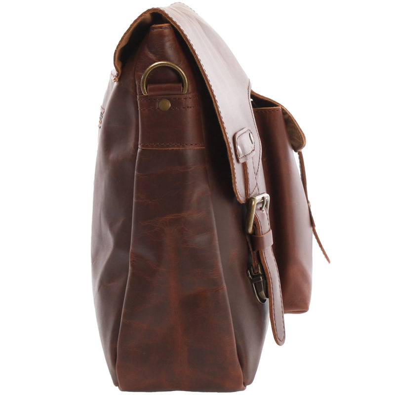 Leconi Messenger Bag Collegetasche DIN A4 Kuriertasche Leder braun LE3032 Zeitlich begrenztes Angebot