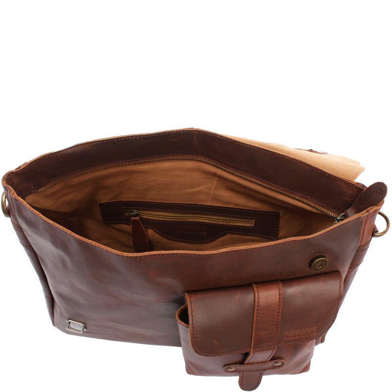 Leconi Messenger Bag Collegetasche DIN A4 Kuriertasche Leder braun LE3032 Zeitlich begrenztes Angebot