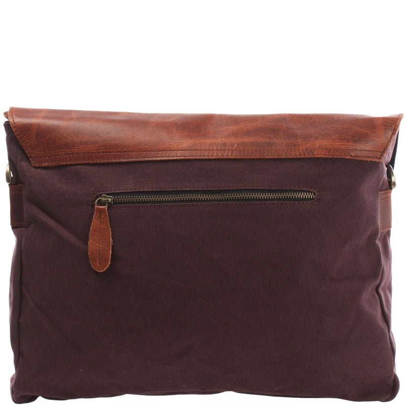 Leconi Umhängetasche Collegetasche DIN A4 Leder Canvas mokka LE3032 Tägliche Deals