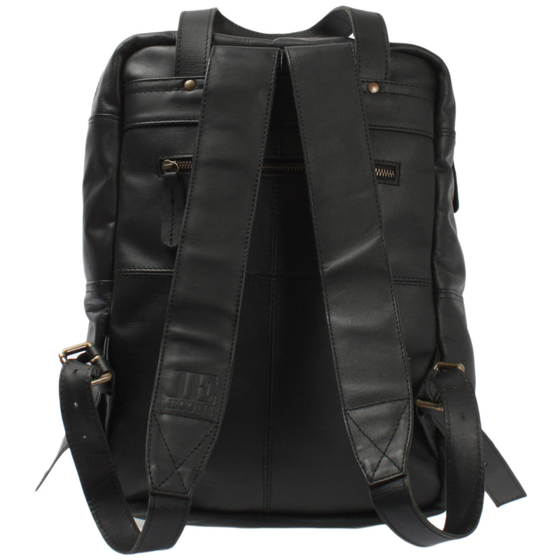Leconi Lederrucksack Freizeitrucksack Damen Herren DIN A4 Leder schwarz LE1019 Sonderangebote