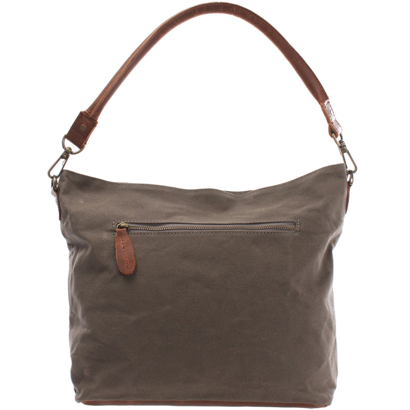 Leconi Schultertasche Umhängetasche Ledertasche Canvas Leder grau LE0039 Zeitbegrenzte Promotion