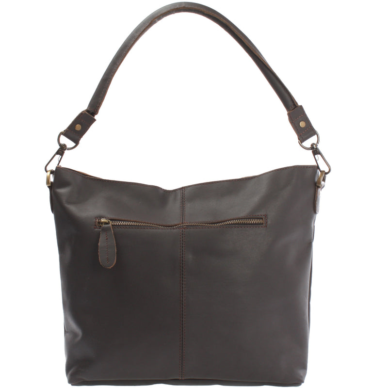 Leconi Schultertasche Umhängetasche Ledertasche Leder dunkelbraun LE0039 Bis zu 55% Rabatt