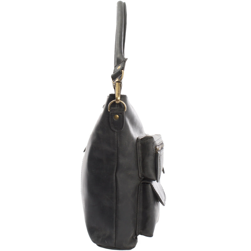 Leconi Schultertasche Umhängetasche Ledertasche Leder grau LE0039 Discount Store für neue Produkte