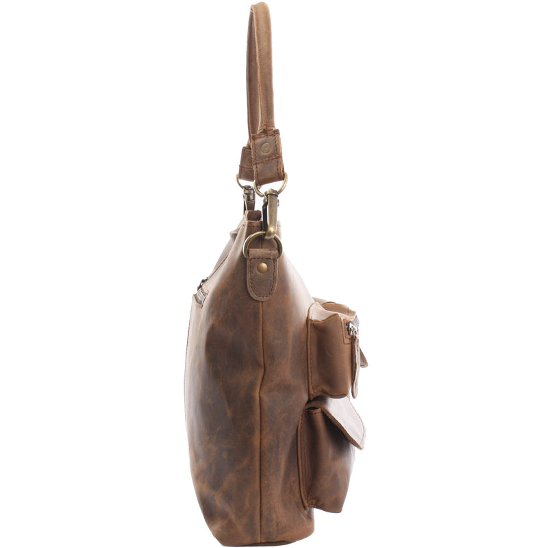Leconi Schultertasche Umhängetasche Ledertasche Leder schlamm LE0039 Nur noch ein Tag übrig