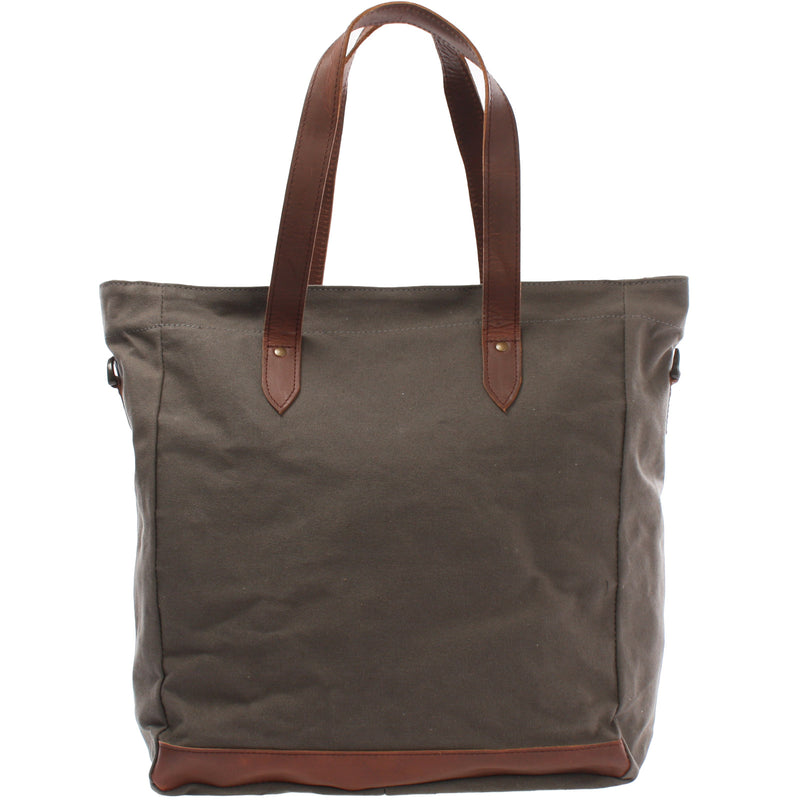 Leconi Shopper Beuteltasche Damentasche Canvas Leder grau LE0040 50% Rabatt mit kostenlosem Versand
