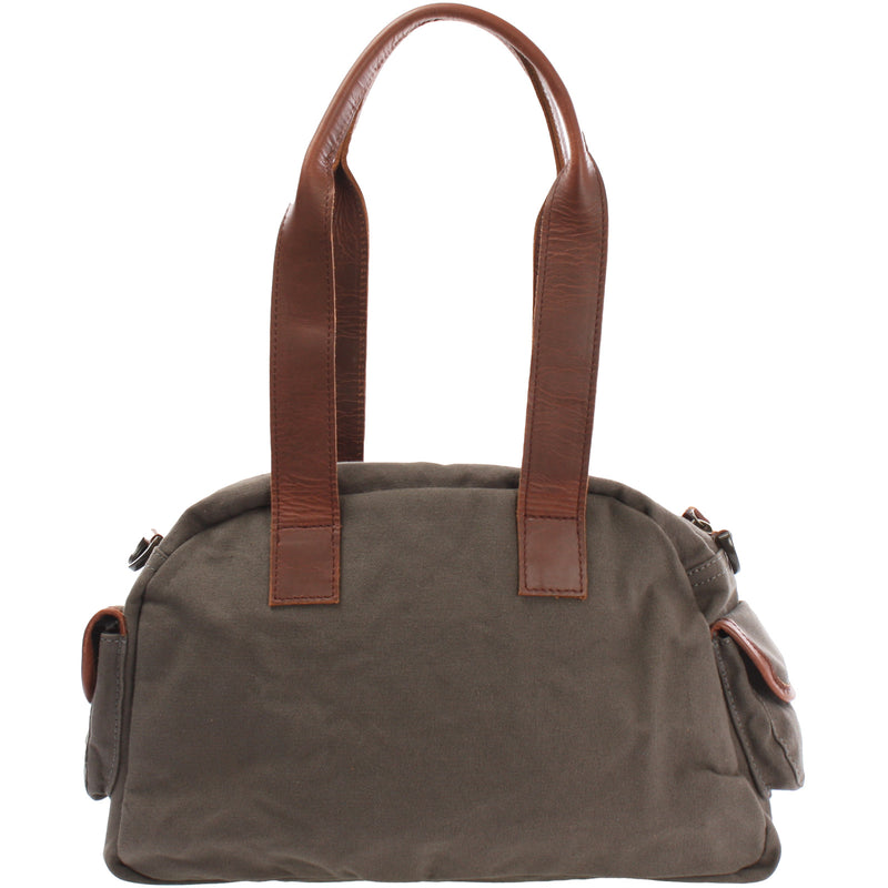 Leconi Schultertasche Damentasche Canvas Leder grau LE0042 Begrenzt auf 3 Tage