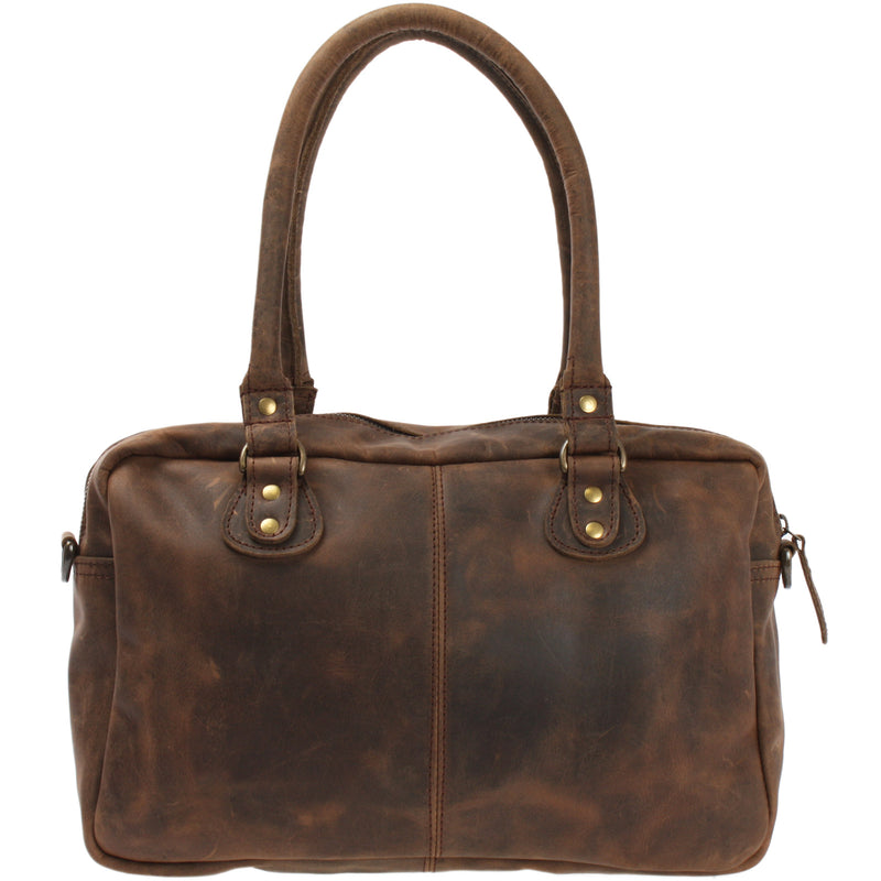 Leconi Schultertasche Handtasche Henkeltasche Damen Leder schlamm LE0046 50% Rabatt für begrenzte Zeit