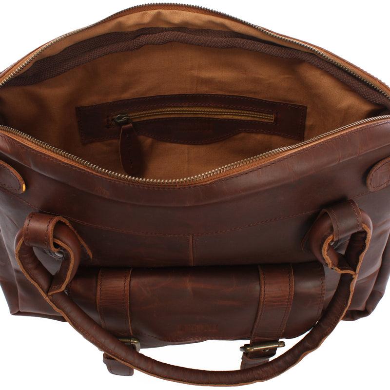 Leconi Schultertasche Henkeltasche Damentasche Handtasche Leder braun LE0050 Angebote