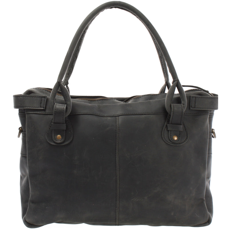 Leconi Schultertasche Henkeltasche Damentasche Handtasche Leder grau LE0050 Hotsell