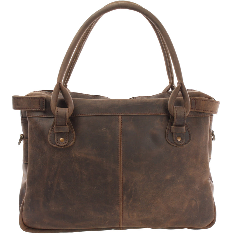 Leconi Schultertasche Henkeltasche Damentasche Handtasche Leder schlamm LE0050 im Angebot