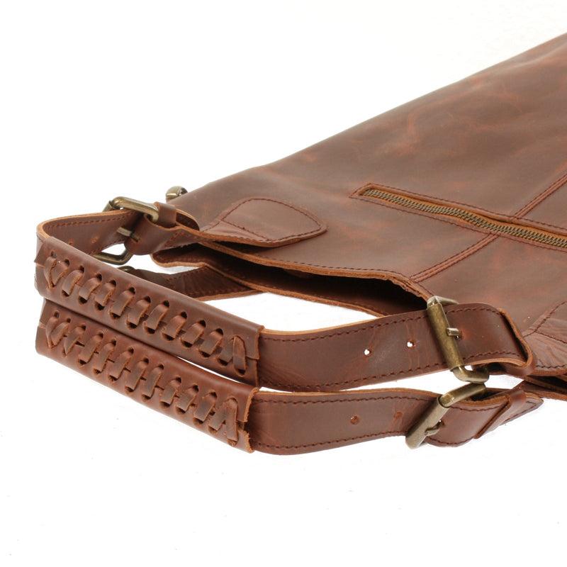 Leconi Umhängetasche Schultertasche Henkeltasche Damentasche Leder braun LE0054 Limitierter Zeitrabatt