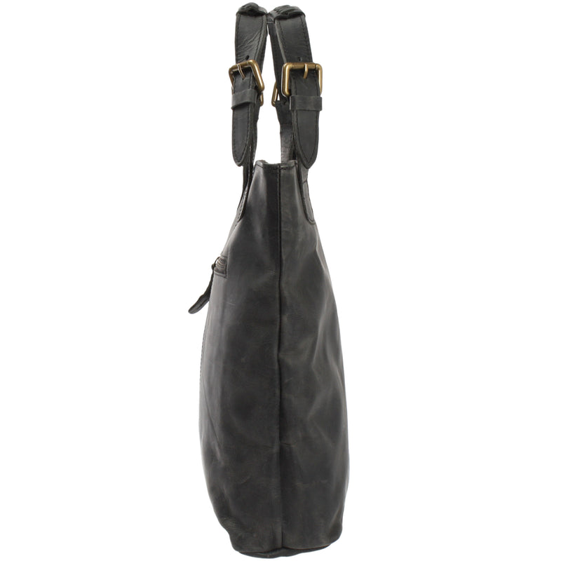 Leconi Henkeltasche Ledertasche Damentasche Leder grau LE0033 Saisonschlussverkauf