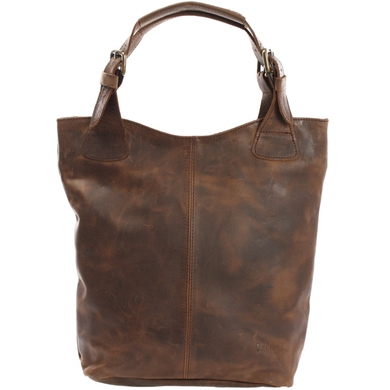 Leconi Henkeltasche Ledertasche Damentasche Leder schlamm LE0033