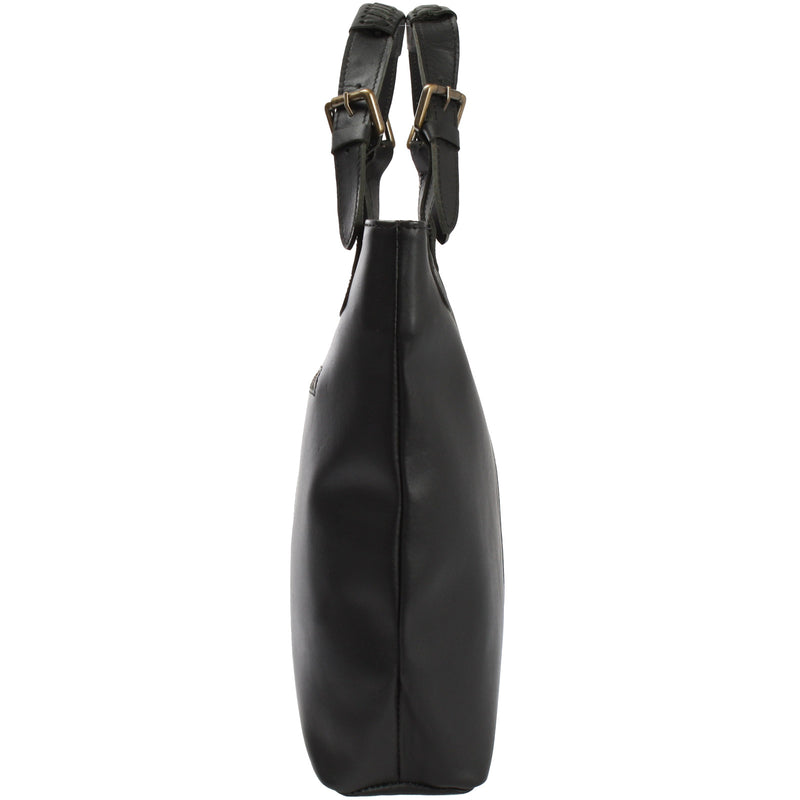 Leconi Shopper Henkeltasche Damentasche Leder schwarz LE0033 Cyber Monday