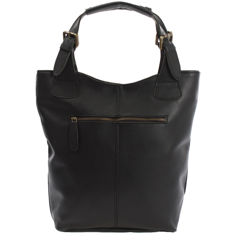 Leconi Shopper Henkeltasche Damentasche Leder schwarz LE0033 Cyber Monday