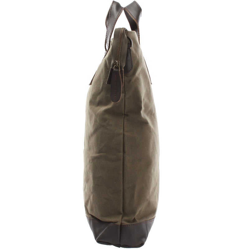 Leconi Shopper Henkeltasche Damen Canvas Leder grün LE0037 Heißer Verkauf