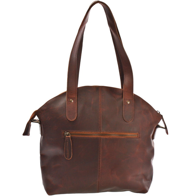 Leconi Shopper Schultertasche Damen Handtasche Ledertasche Henkeltasche Leder braun LE0060 Blitzangebot