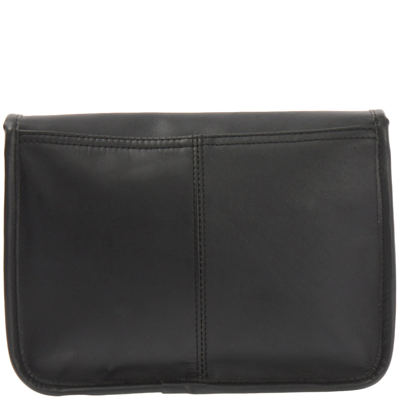 Leconi kleine Schultertasche Umhängetasche Leder Rindsleder schwarz LE3041 Bestseller
