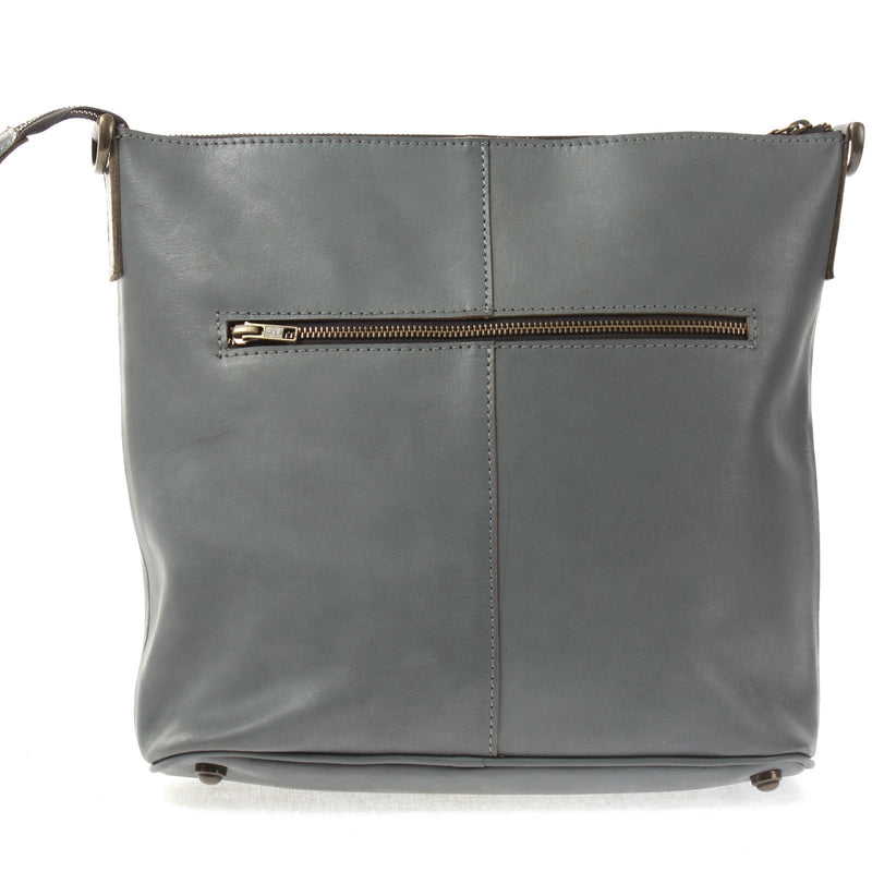 Leconi Umhängetasche Schultertasche Damentasche Ledertasche Leder graublau LE3067 Kauf eins, bekomm eins gratis
