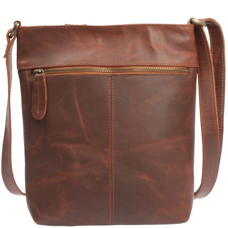 Leconi Umhängetasche Schultertasche Damen Herren Used Look Leder braun LE3072 Riesige Ersparnisse