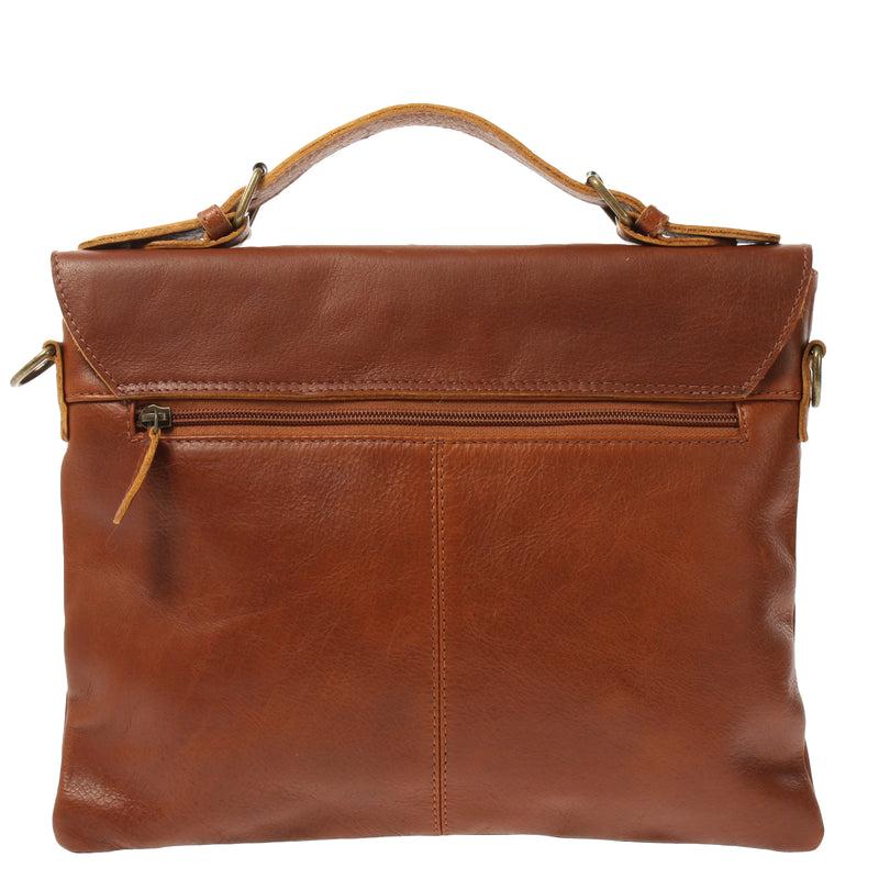 Leconi kleine Umhängetasche Schultertasche Damen und Herren Leder braun LE3079 Wochenangebot