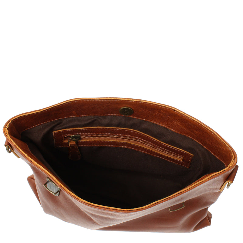 Leconi kleine Umhängetasche Schultertasche Damen und Herren Leder braun LE3079 Wochenangebot