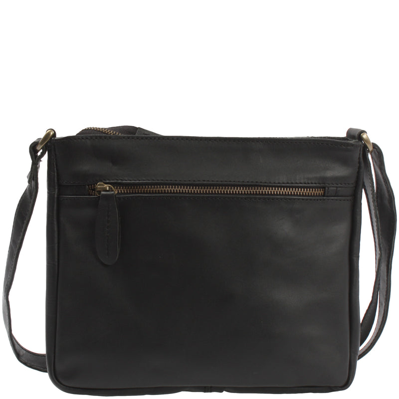 Leconi Umhängetasche Schultertasche Freizeittasche Damentasche Leder schwarz LE3058 Letzte 3 Tage