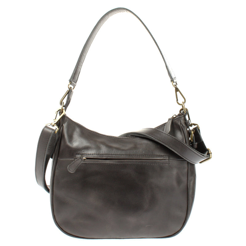 Leconi Schultertasche Ledertasche Handtasche Leder dunkelgrau LE0063 Letzte 2 Tage