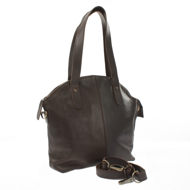 Leconi Shopper Schultertasche Damen Handtasche Ledertasche Henkeltasche Leder dunkelbraun LE0060 Bis zu 65% Rabatt