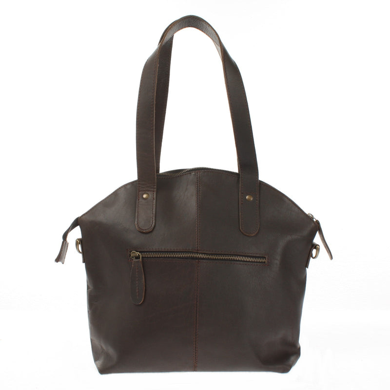 Leconi Shopper Schultertasche Damen Handtasche Ledertasche Henkeltasche Leder dunkelbraun LE0060 Bis zu 65% Rabatt