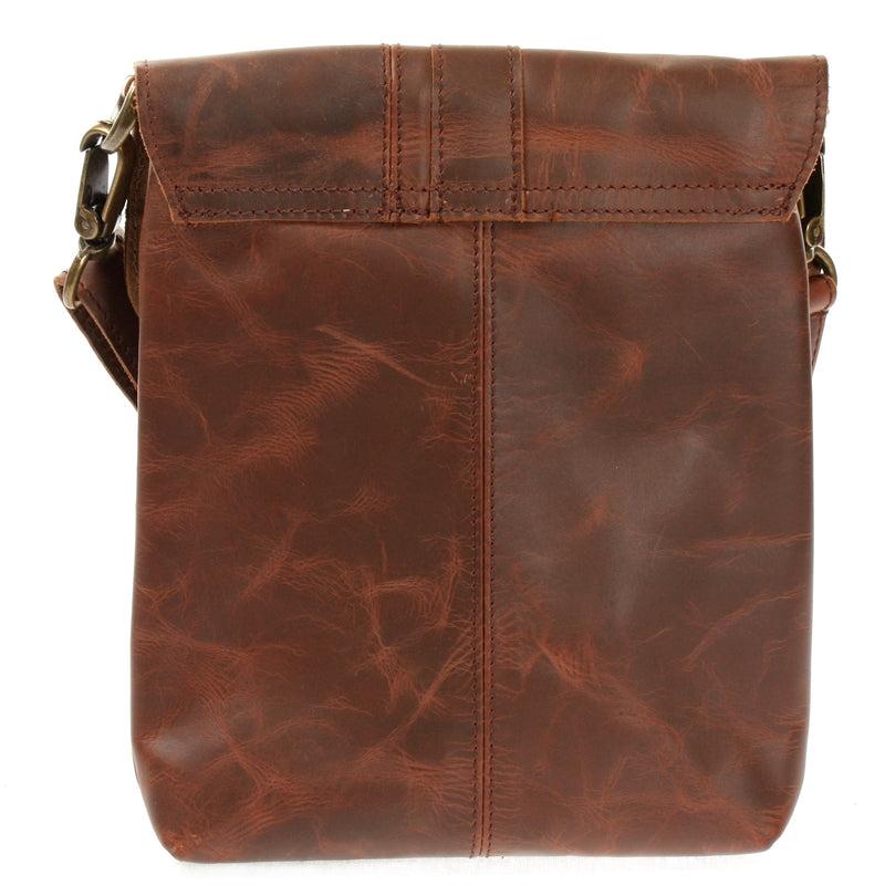 Leconi kleine Umhängetasche Damentasche Herrentasche Ledertasche braun LE3033 Nur für heute
