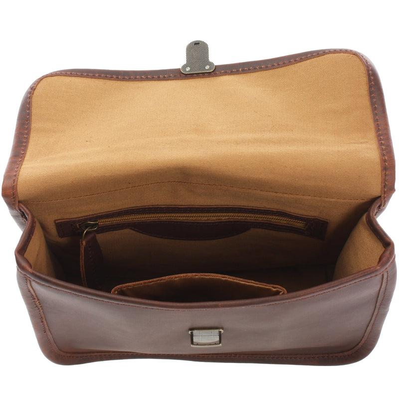 Leconi kleine Schultertasche Ledertasche Damentasche Leder braun LE3041 Sonderangebot der Fabrik