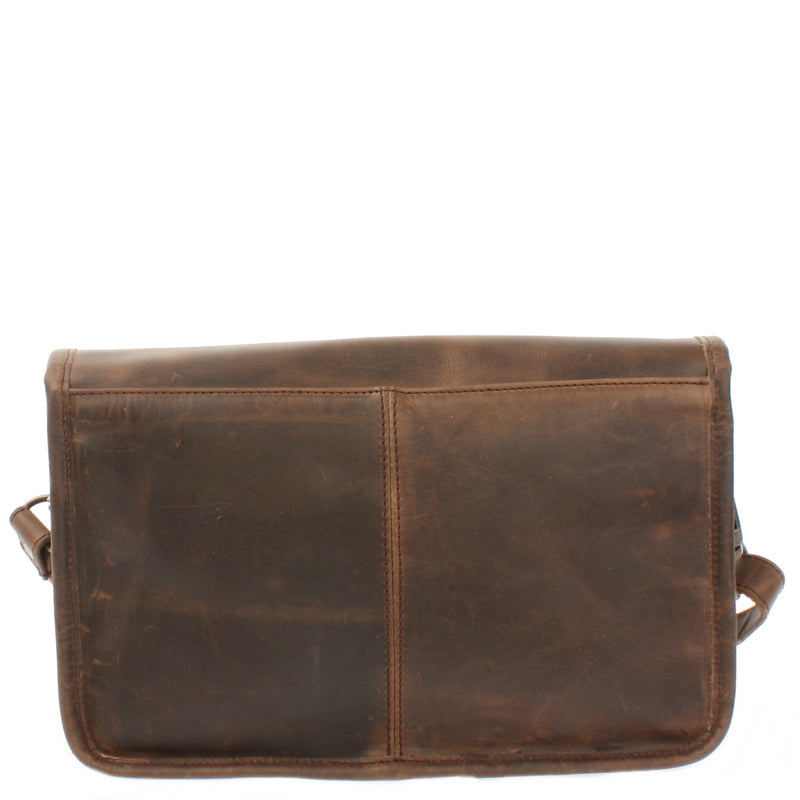 Leconi Schultertasche Umhängetasche Damen Leder gewachstes Rindsleder schlamm LE3044 Bis zu 55% Rabatt