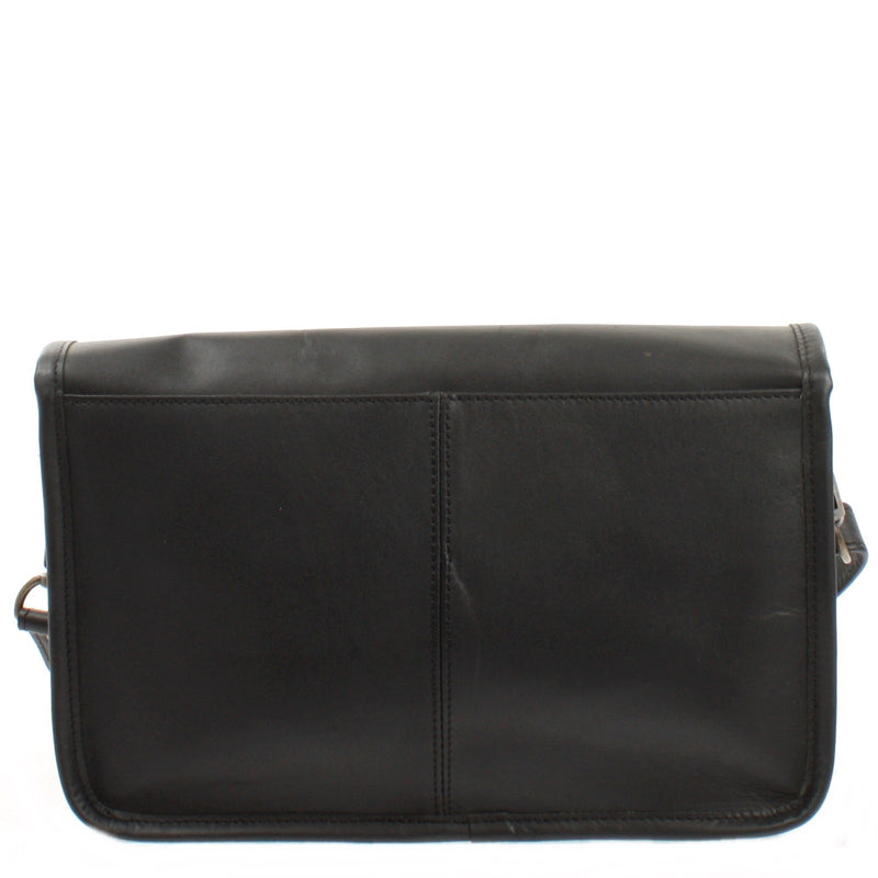 Leconi Schultertasche Umhängetasche Damen Leder gewachstes Rindsleder schwarz LE3044 Discount Store für neue Produkte