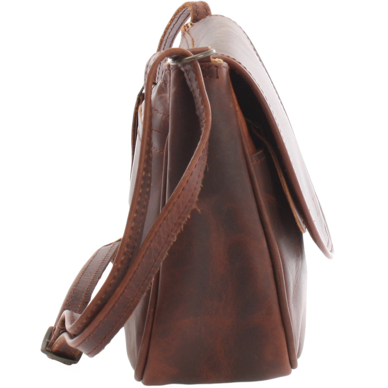 Leconi kleine Umhängetasche Ledertasche Damentasche Schultertasche Leder braun LE3047 Nur noch ein Tag übrig