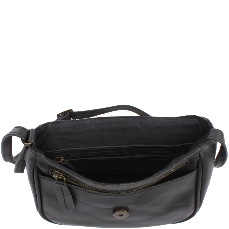 Leconi kleine Umhängetasche Ledertasche Damentasche Schultertasche Leder schwarz LE3047 Riesige Rabatte