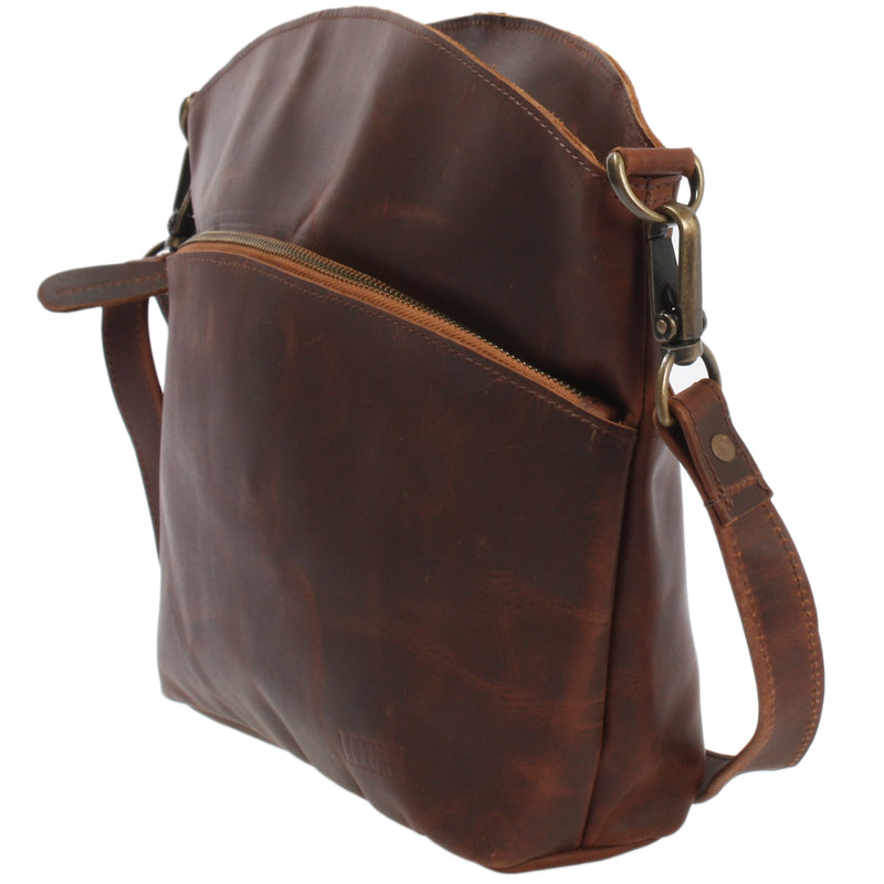 Leconi Umhängetasche Schultertasche Freizeittasche Leder braun LE3050 50% Rabatt mit kostenlosem Versand