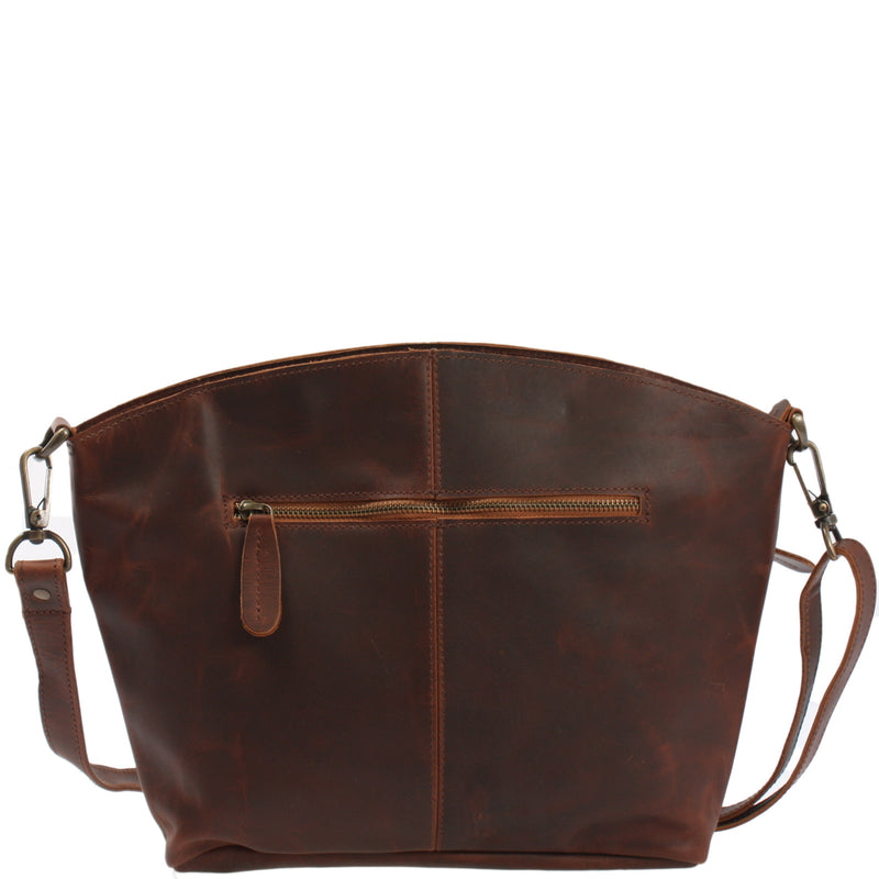 Leconi Umhängetasche Schultertasche Freizeittasche Leder braun LE3050 50% Rabatt mit kostenlosem Versand