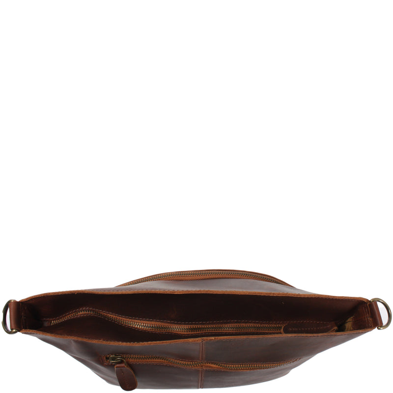 Leconi Umhängetasche Schultertasche Freizeittasche Leder braun LE3050 50% Rabatt mit kostenlosem Versand