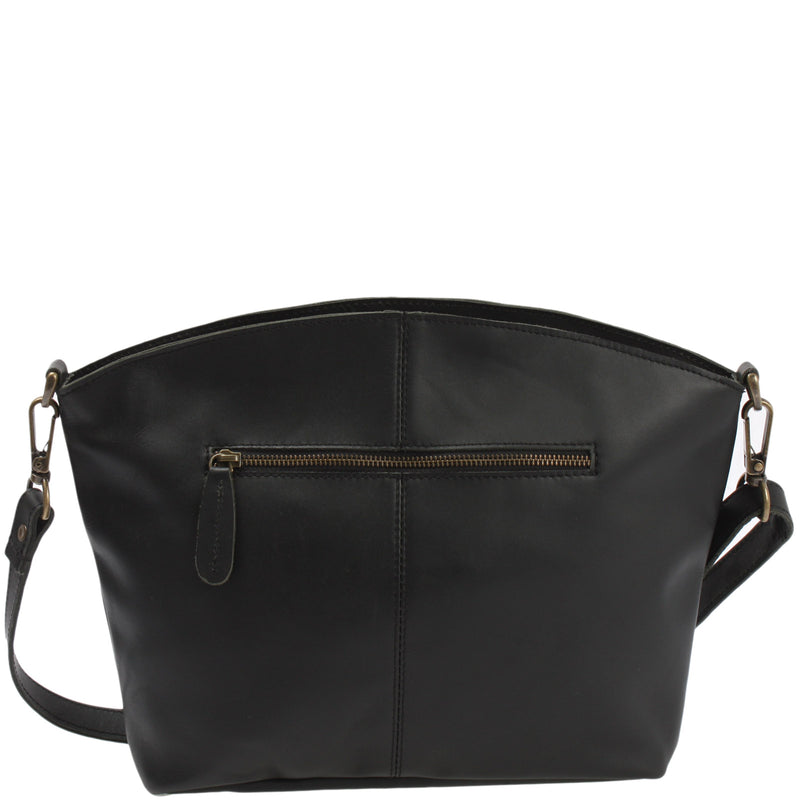 Leconi Umhängetasche Schultertasche Freizeittasche Leder schwarz LE3050 Kostenloser Versand international