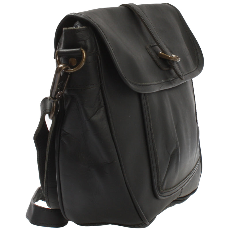 Leconi Umhängetasche Damen Schultertasche Damentasche Handtasche Leder schwarz LE3053 Begrenzt auf 3 Tage