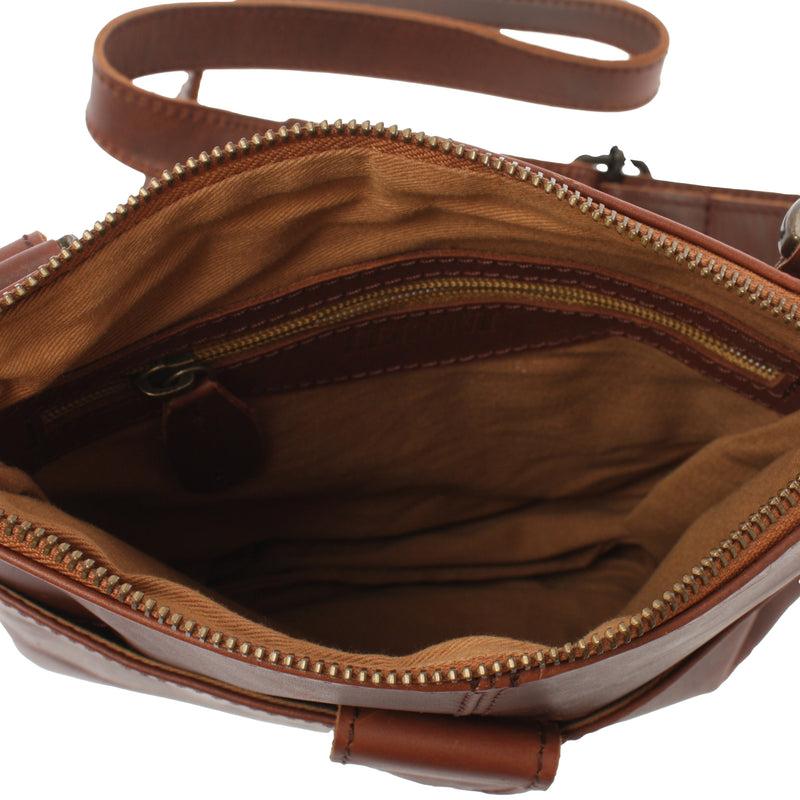 Leconi kleine Umhängetasche Damentasche Herrentasche Ledertasche braun LE3060 Black Friday Preise