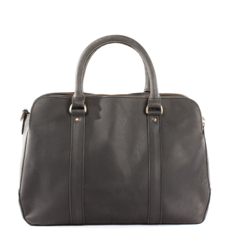 Leconi Umhängetasche Schultertasche Henkeltasche Damentasche Aktentasche Buisnesstasche Leder schwarz LE3065 Im Verkauf