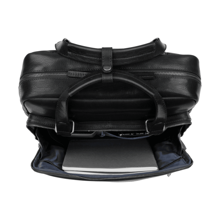 Leonhard Heyden Roma Kurzgrifftasche/Rucksack Schwarz Kostenlose Rückgabe
