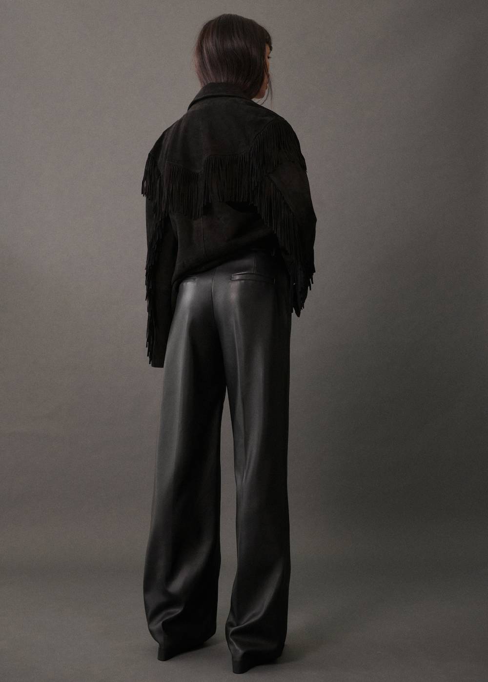 Mango Wideleg-Hose mit Leder-Effekt Sonderangebote