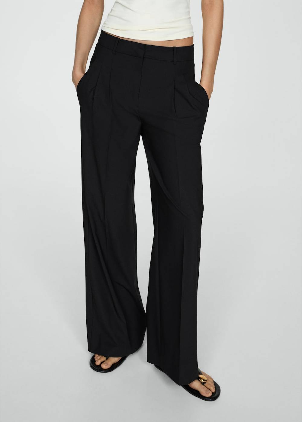 Mango Gerade Bundfaltenhose