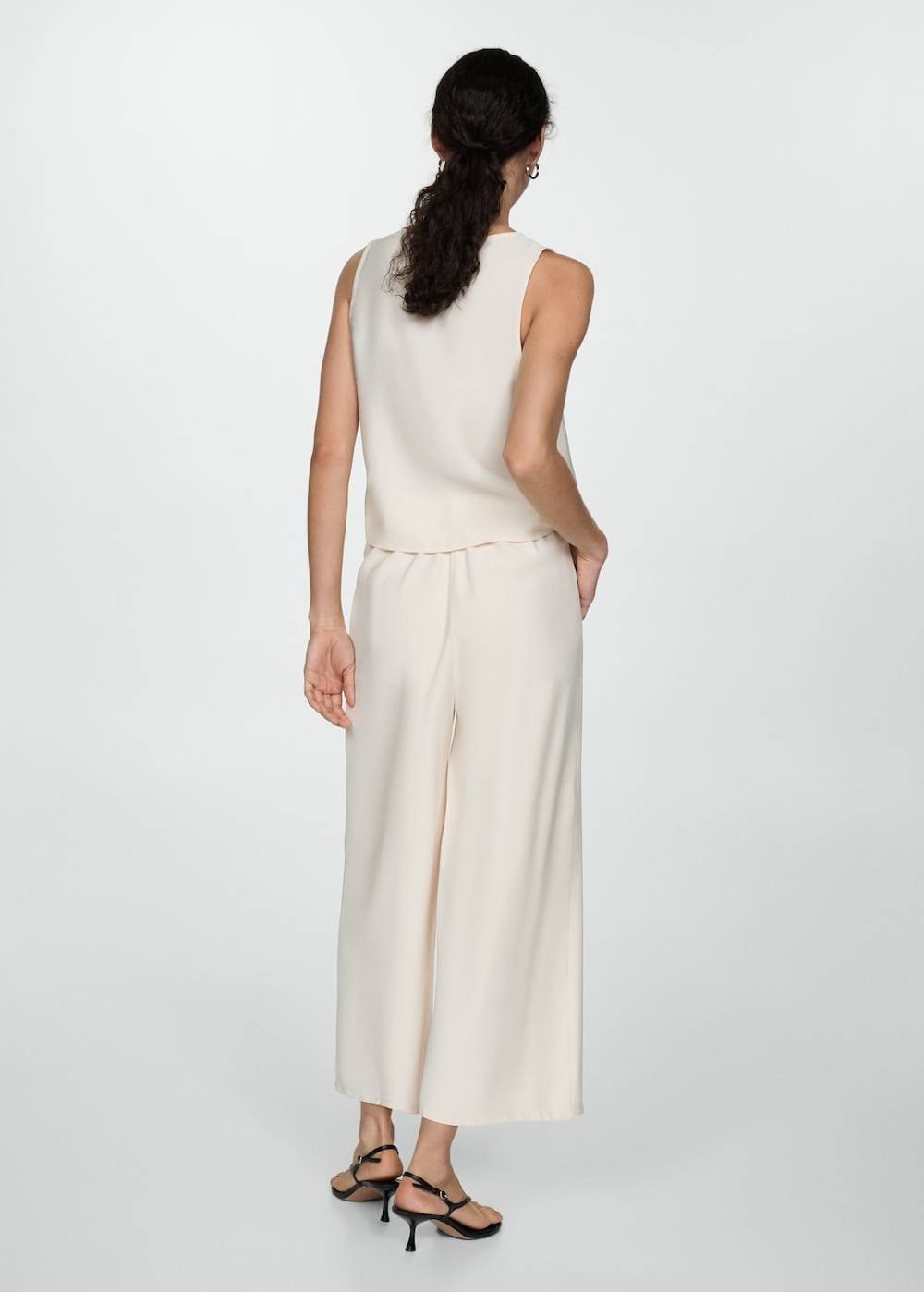 Mango Wideleg-Hose mit Stretchbund Kostenloser Versand